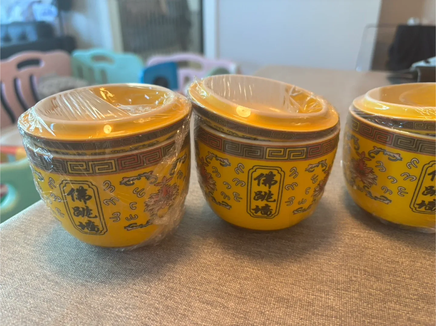 Yellow Buddha Design Bowls (Set of 3) image indicator(4)