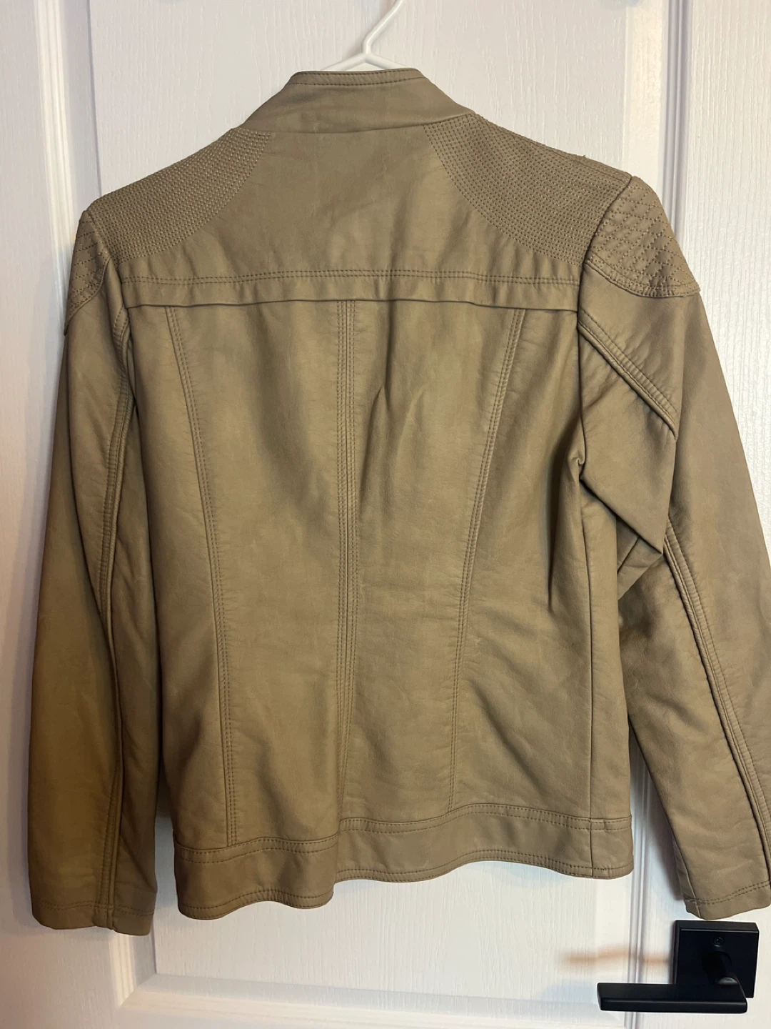Cleo XS Faux Leather Jacket - Beige - photo 2
