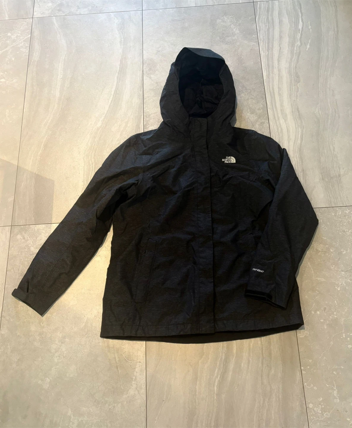 Ladies The North Face Rain Jacket - Dark Grey size xl