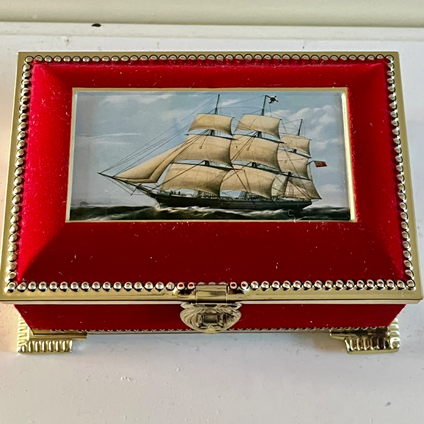 Blue Bird Confectionery Tall Ship Treasure Chest Tin - photo 2