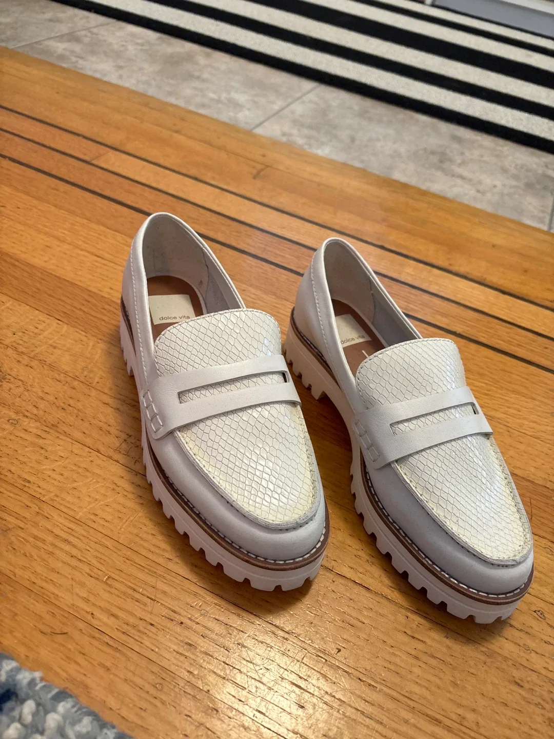Dolce Vita White Loafers thumbnail
