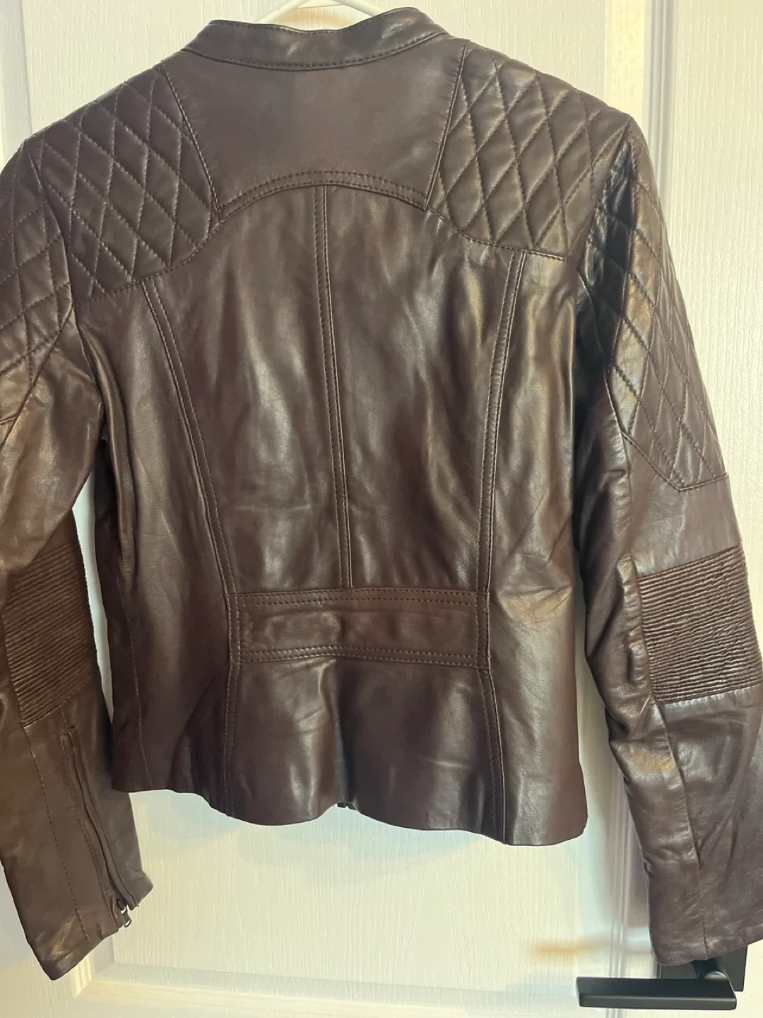 Danier Brown Leather Jacket Size 2XS image indicator(2)