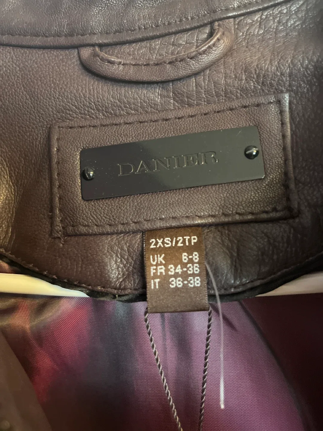 Danier Brown Leather Jacket Size 2XS image indicator(4)