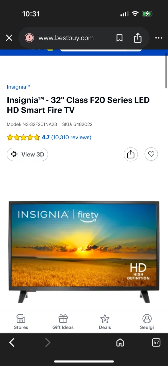 Insignia 32" Class F20 Series LED HD Smart Fire TV