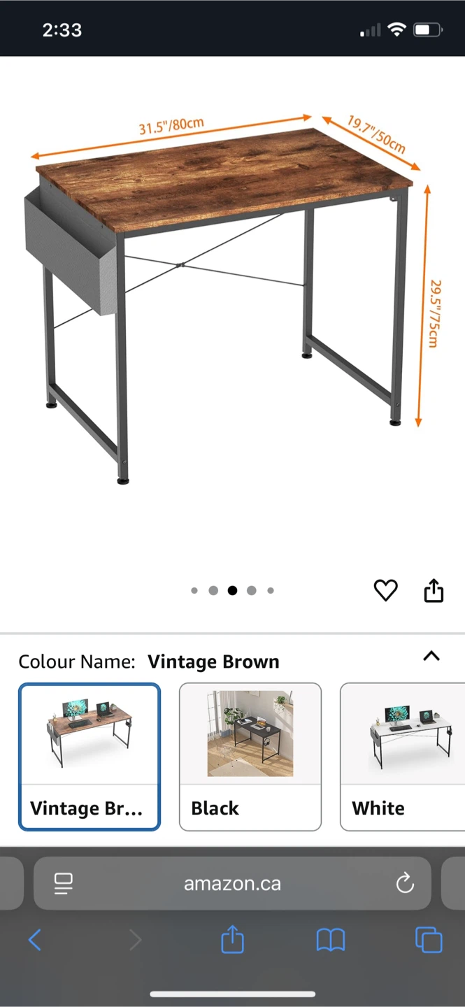 Vintage Brown Desk (31.5")