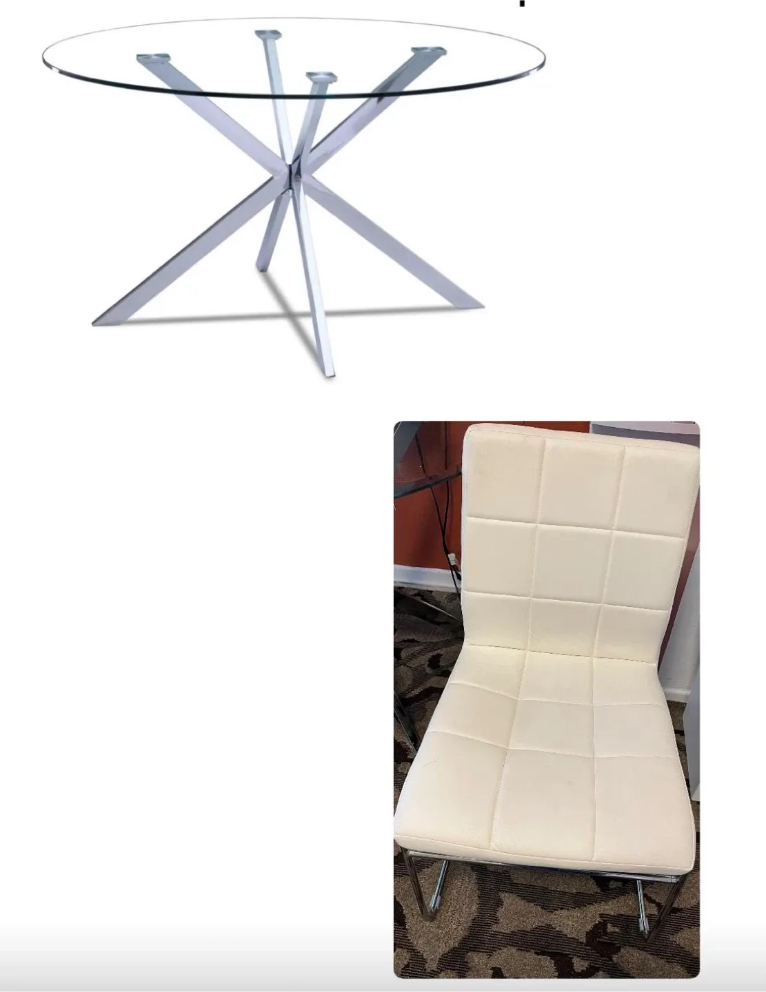 Glass Top Dining Table with Chrome Base image indicator(3)