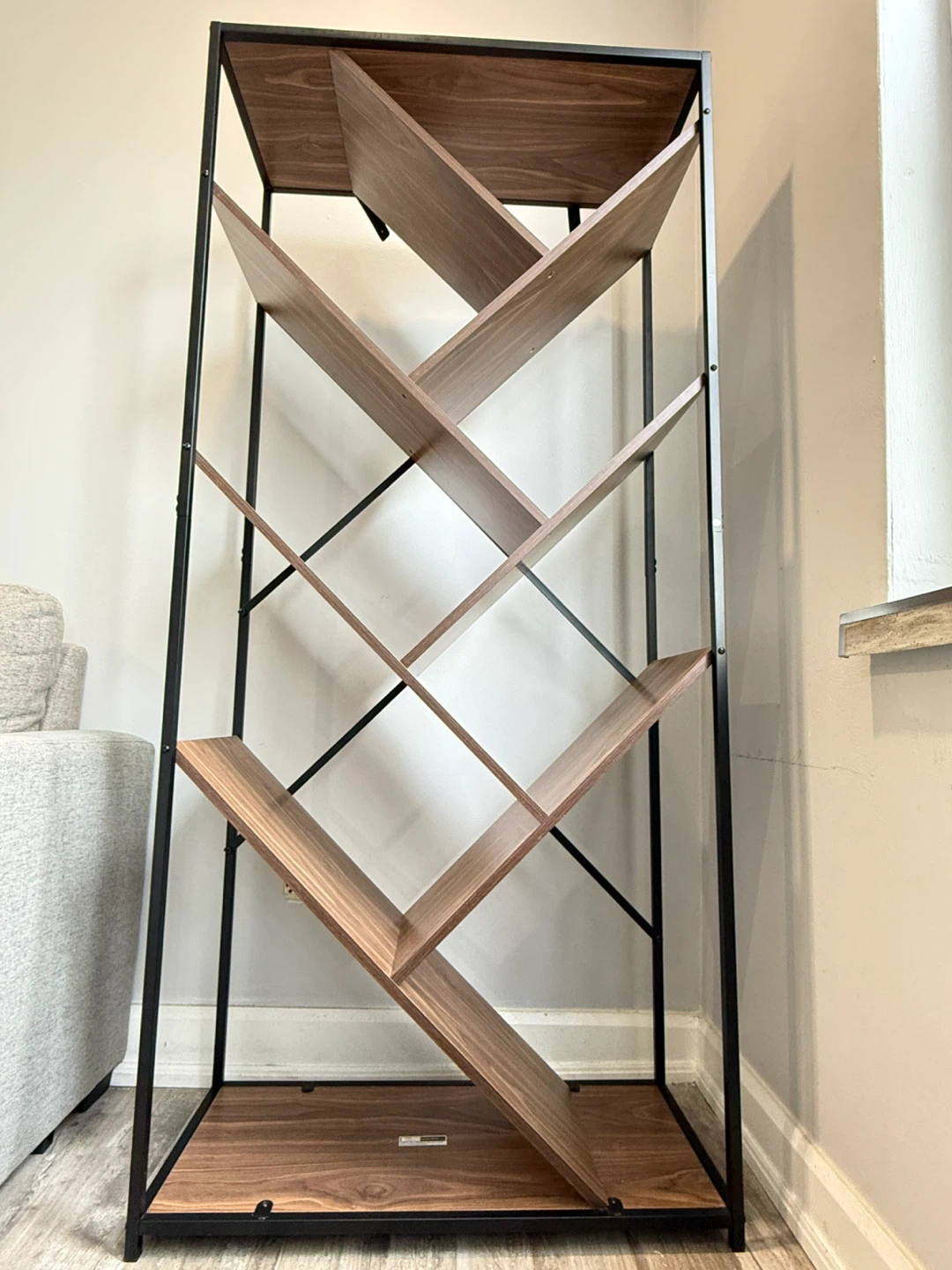 Modern Bookshelf with Unique Design + Way Fair twin mattress. - photo 2