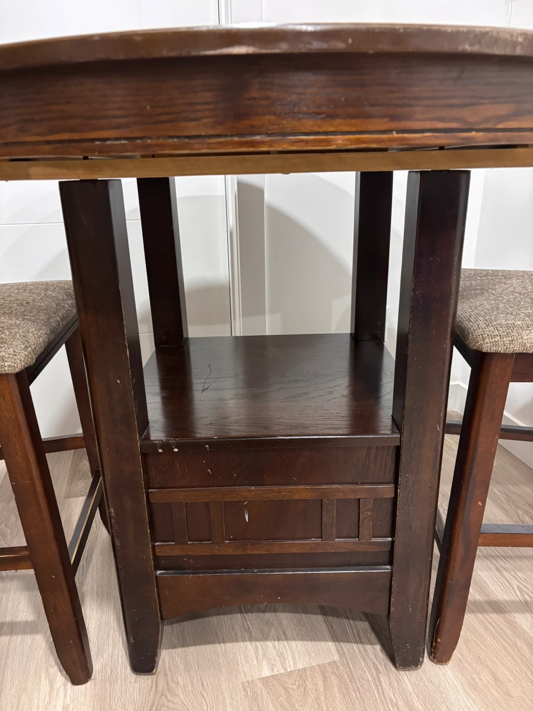 Dark Brown Round Dining Table with 4 Chairs - photo 3