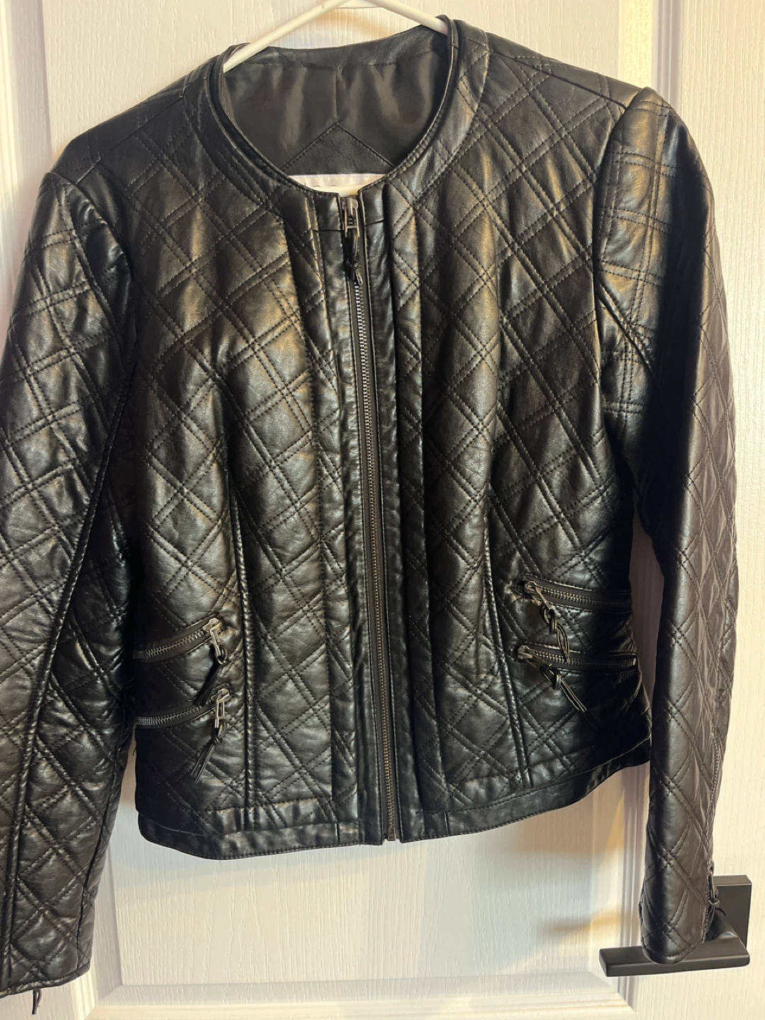 Cleo Black Quilted Leather Jacket XS