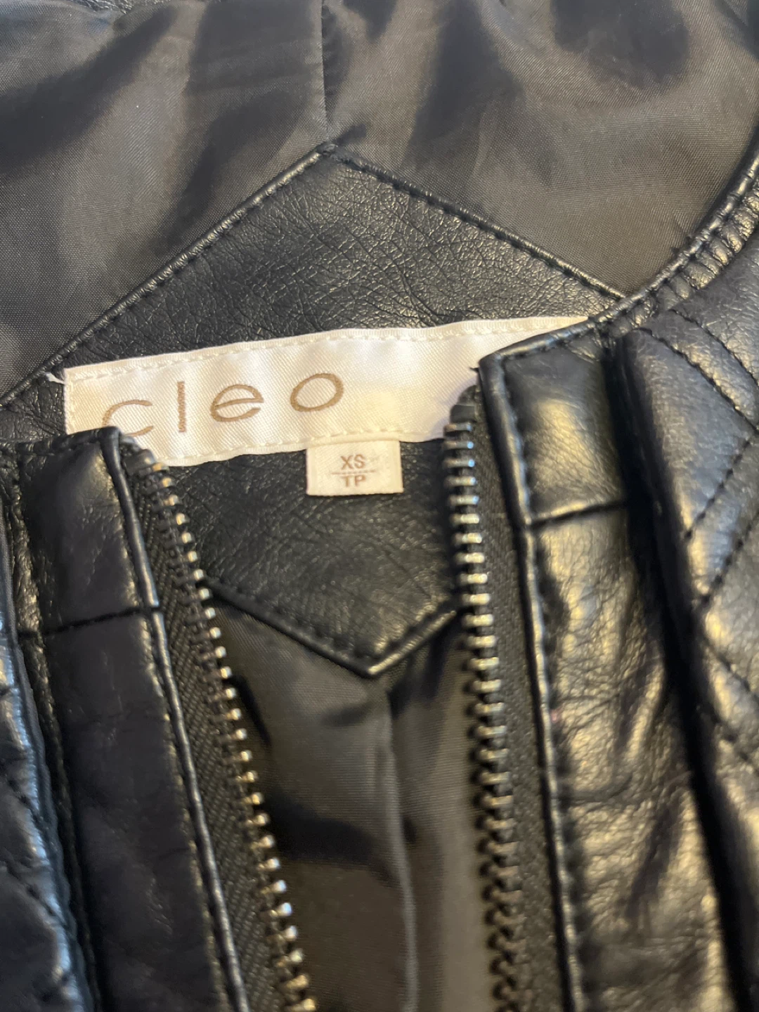 Cleo Black Quilted Leather Jacket XS - photo 5