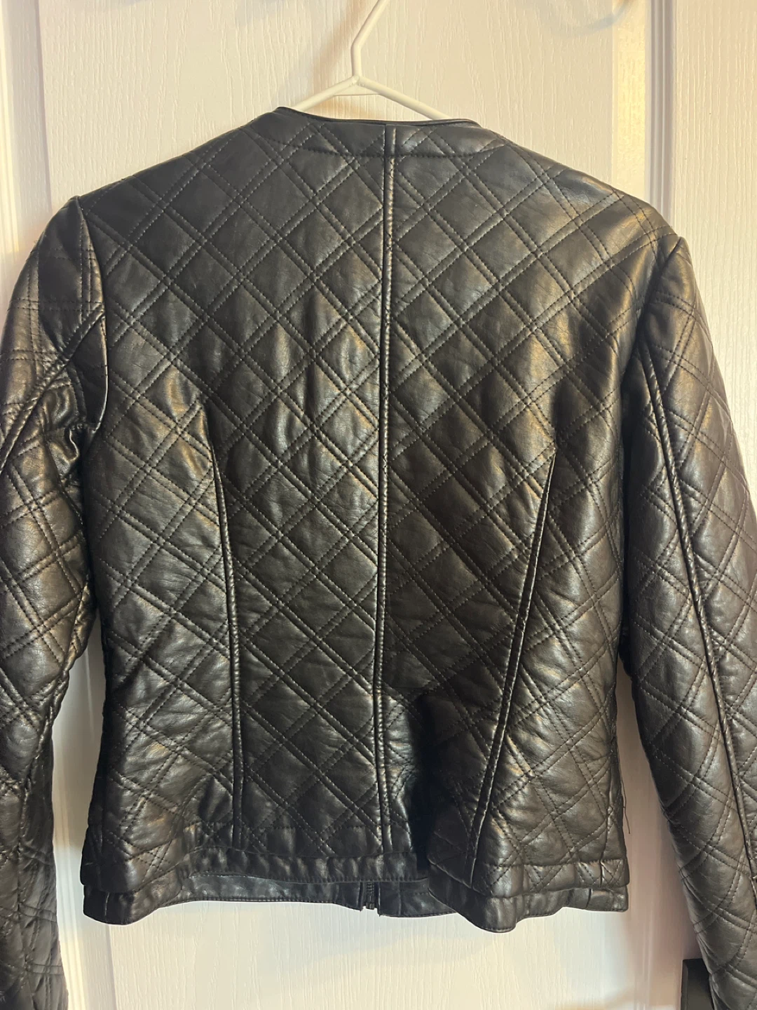 Cleo Black Quilted Leather Jacket XS - photo 2