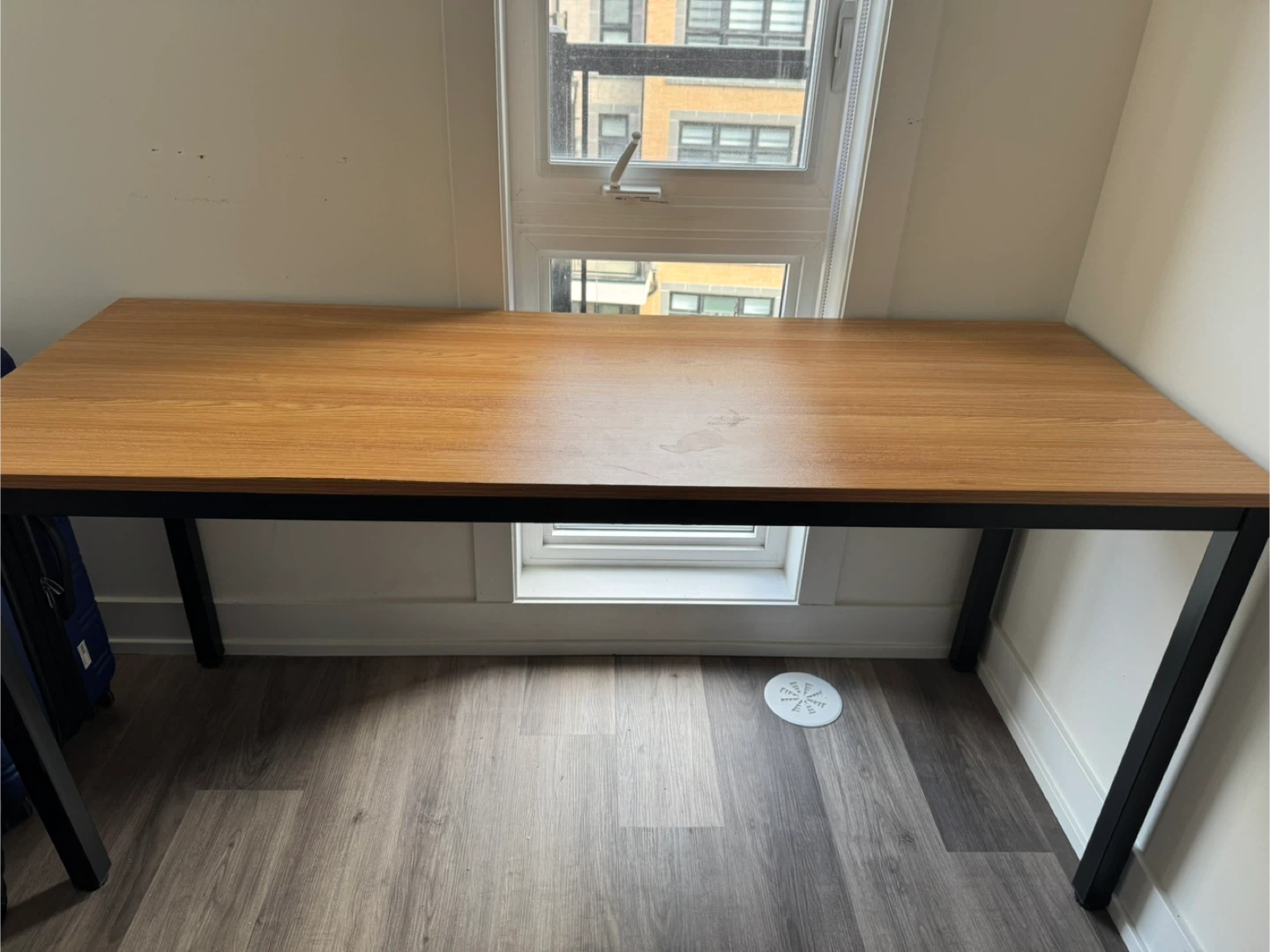 Wood and Black Metal Desk - photo 2
