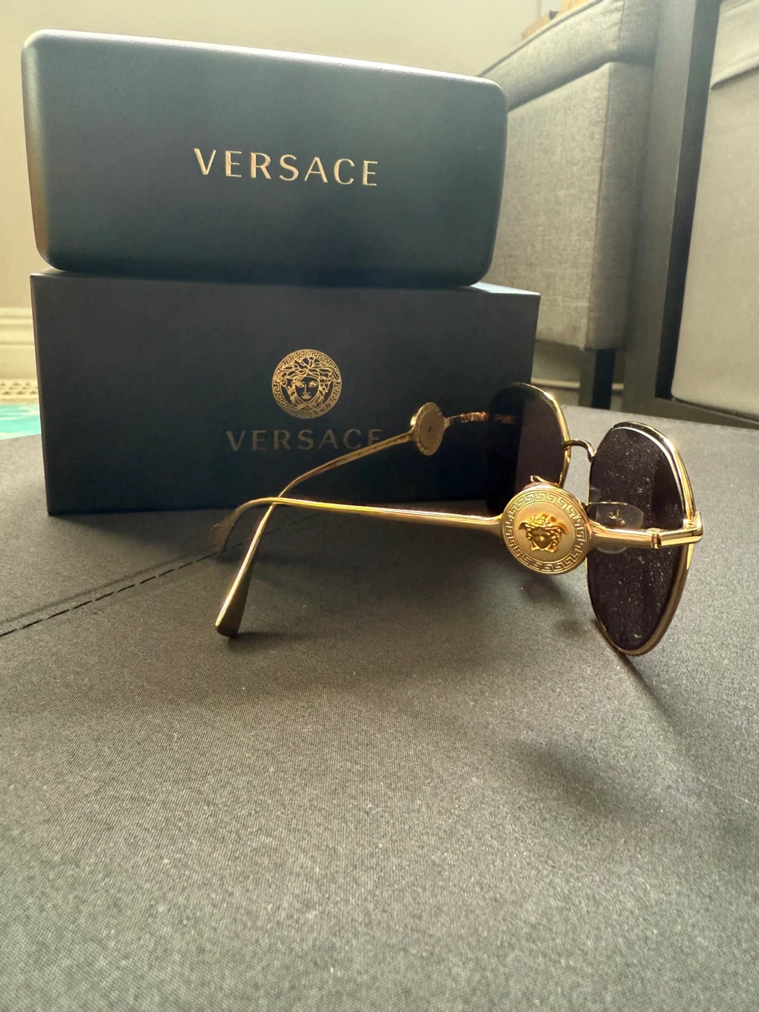 Versace Gold Sunglasses with Case - photo 2
