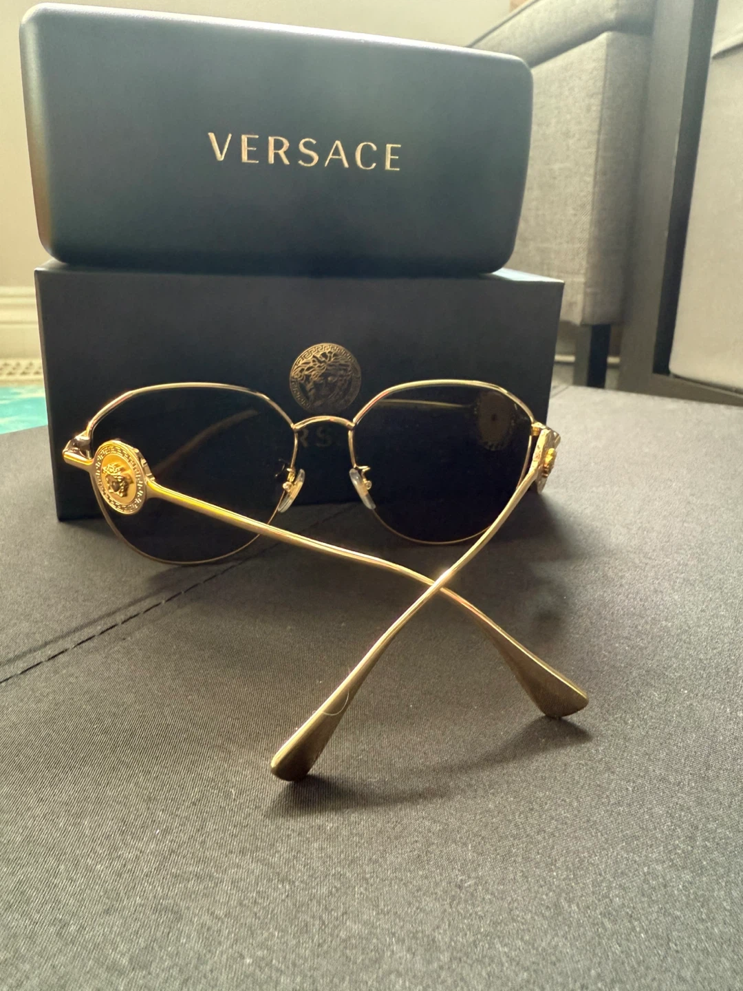 Versace Gold Sunglasses with Case - photo 3