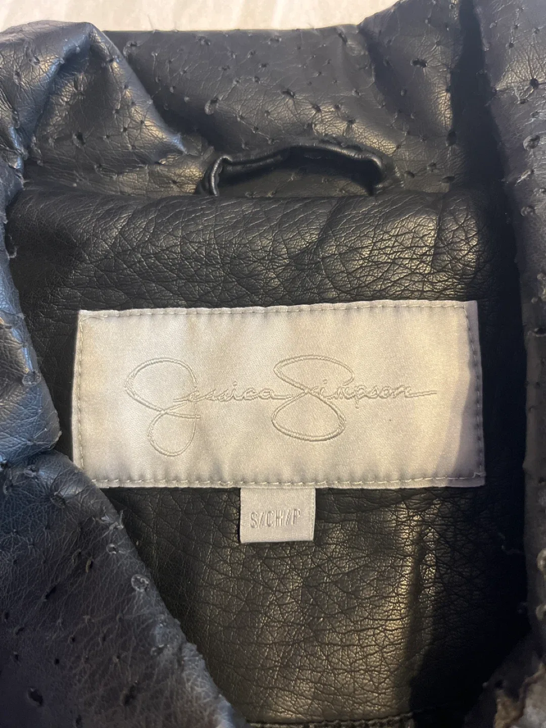 Jessica Simpson Black Faux Leather Jacket - Size S image indicator(3)