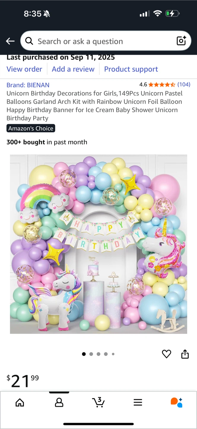 Unicorn Birthday Decorations, New