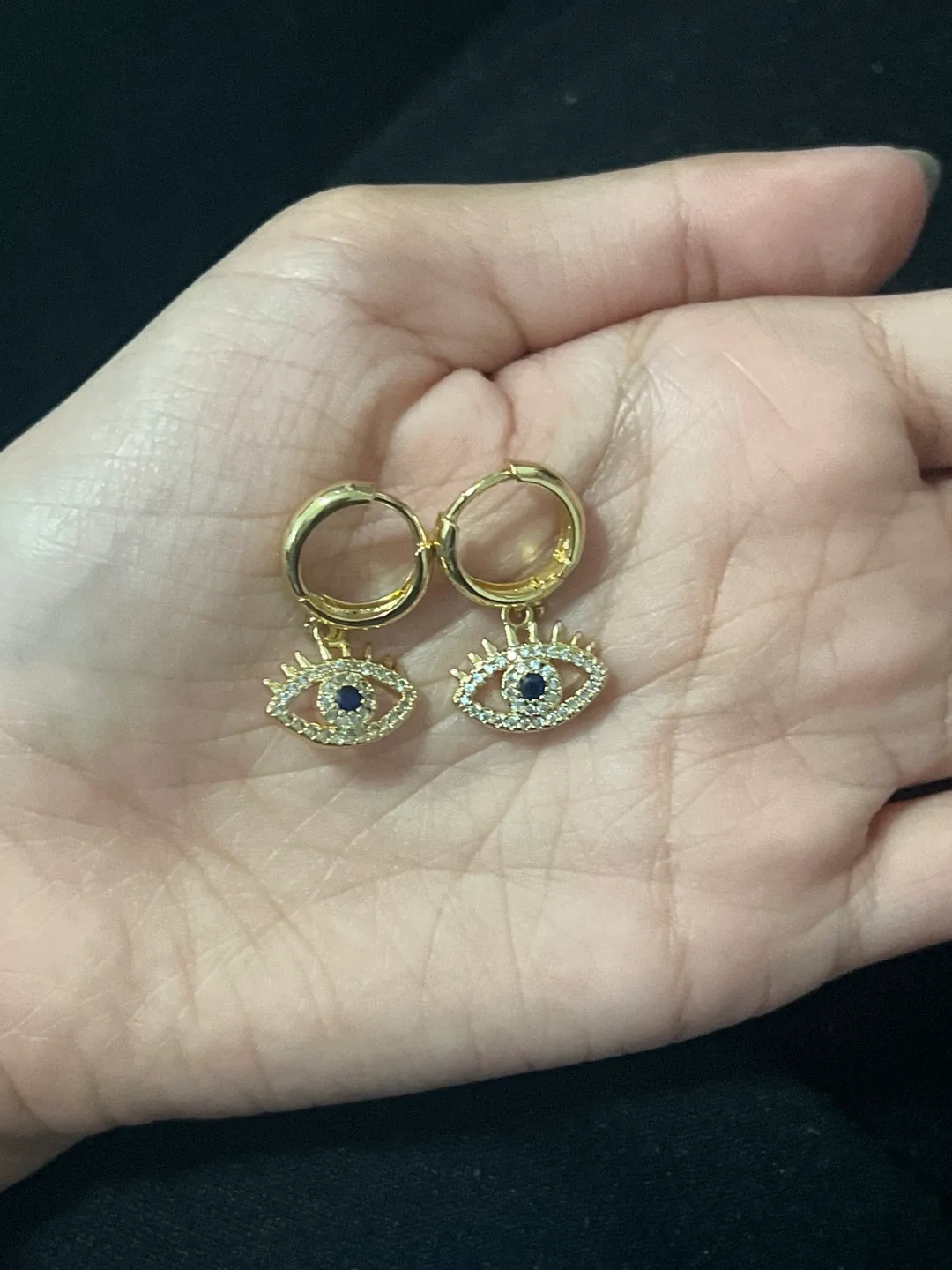 Evil Eye Dangle Earrings - Gold Tone image indicator(3)