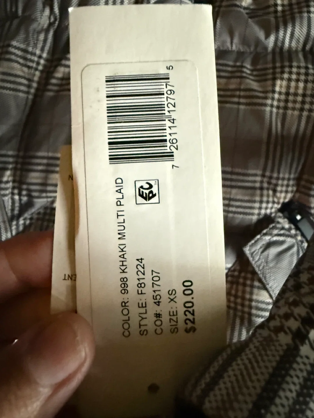 French Connection Plaid Puffer Jacket XS image indicator(2)