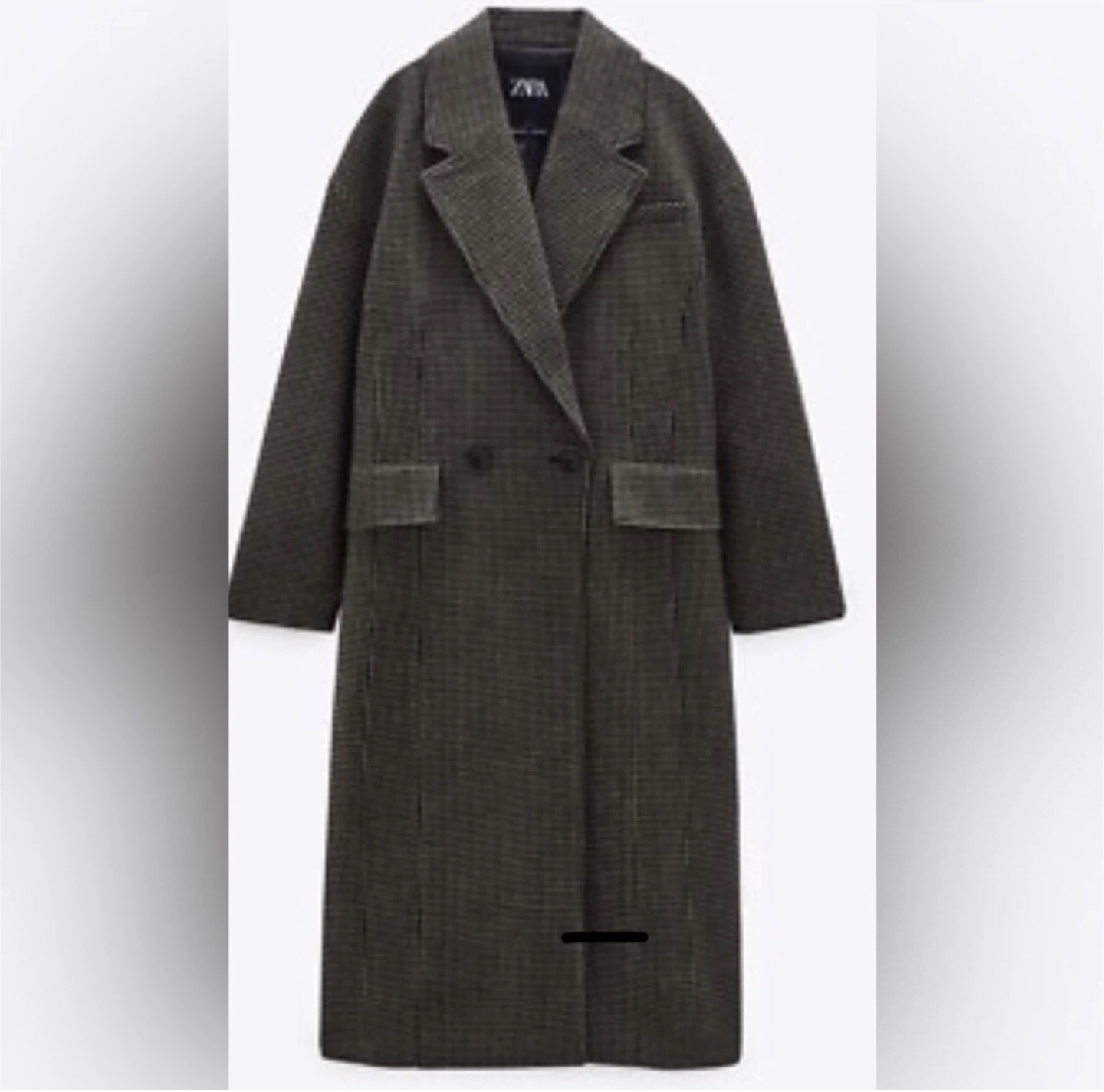 Zara Houndstooth Long Coat - photo 2