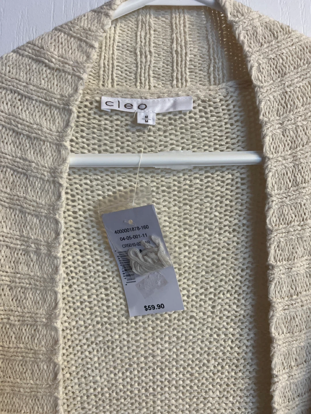 Cleo Cream Knit Cardigan - Size M - photo 3