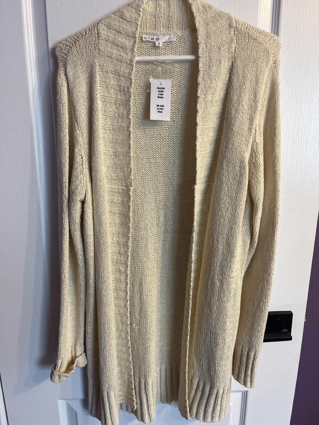 Cleo Cream Knit Cardigan - Size M