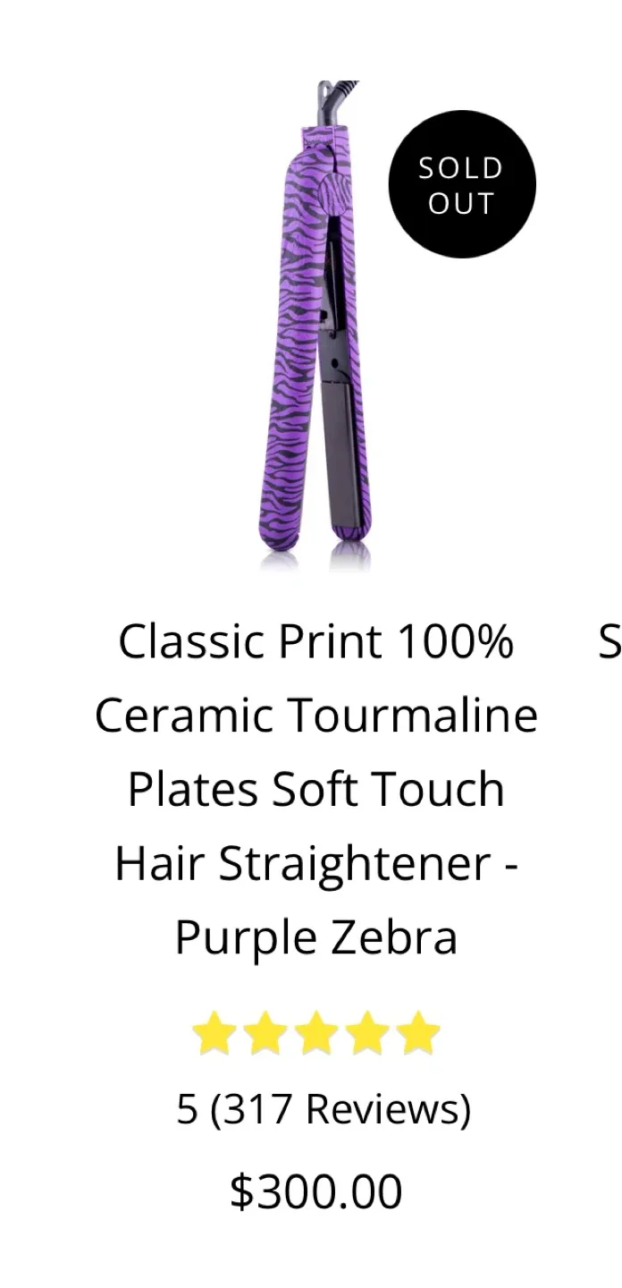 Royale Pro Sapphire Hair Straightener - Purple Zebra image indicator(2)