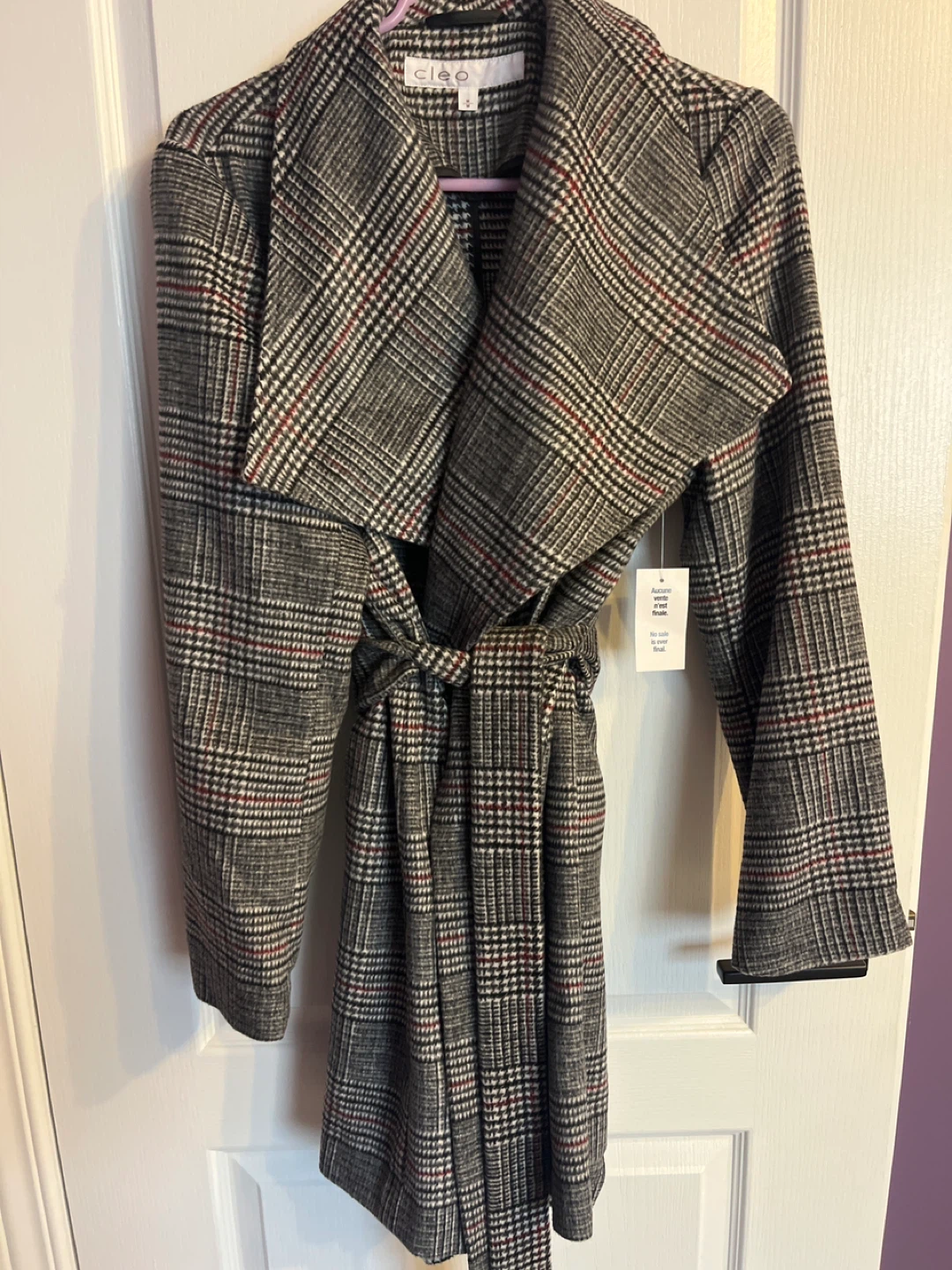 Cleo Plaid Coat - Size M