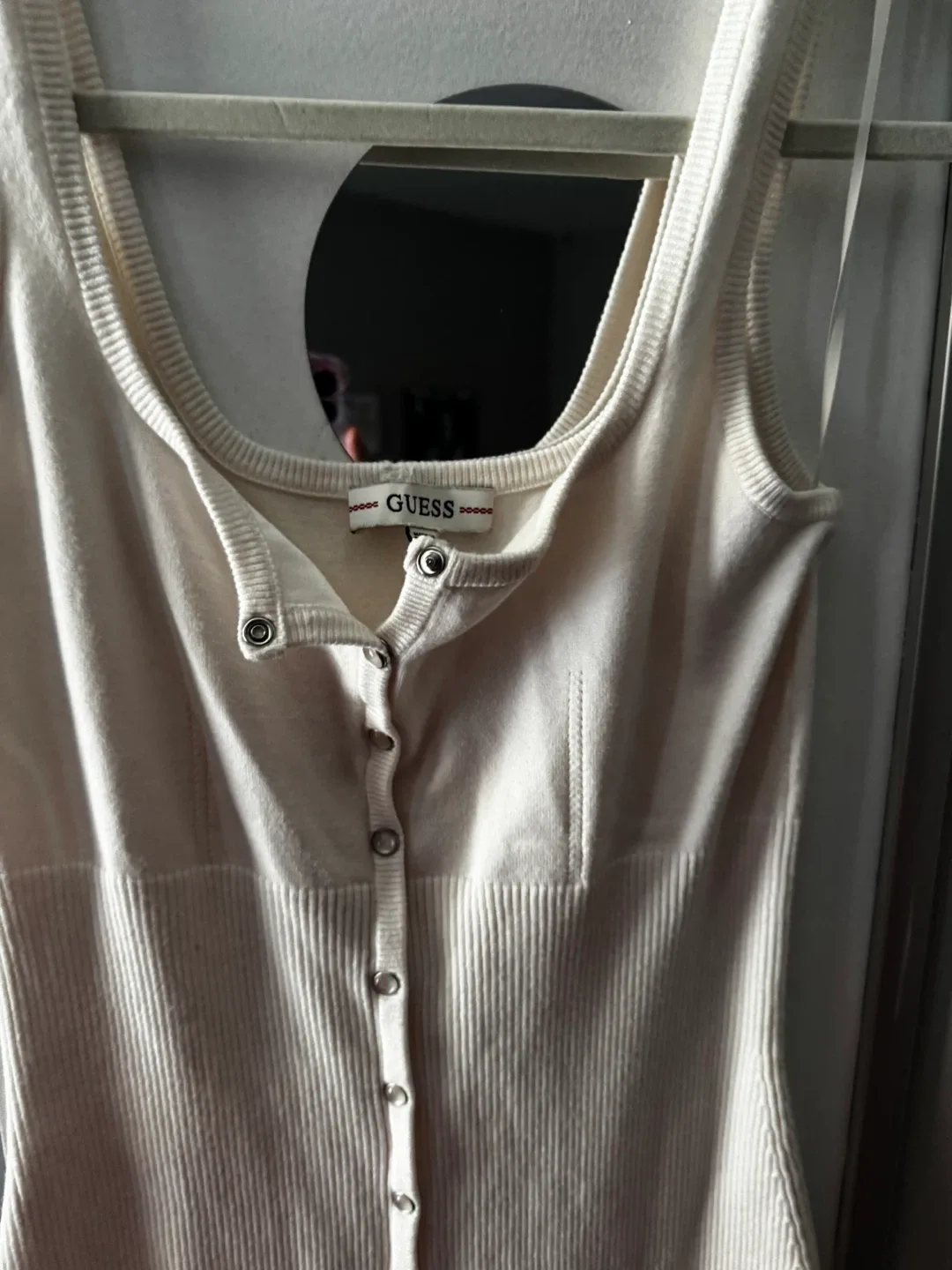 Guess Cream Ribbed Button-Down Dress image indicator(3)