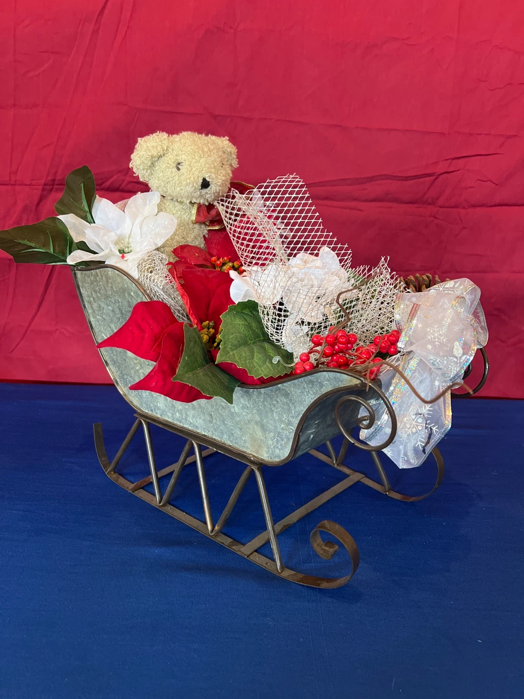 Decorative Sleigh with Teddy Bear