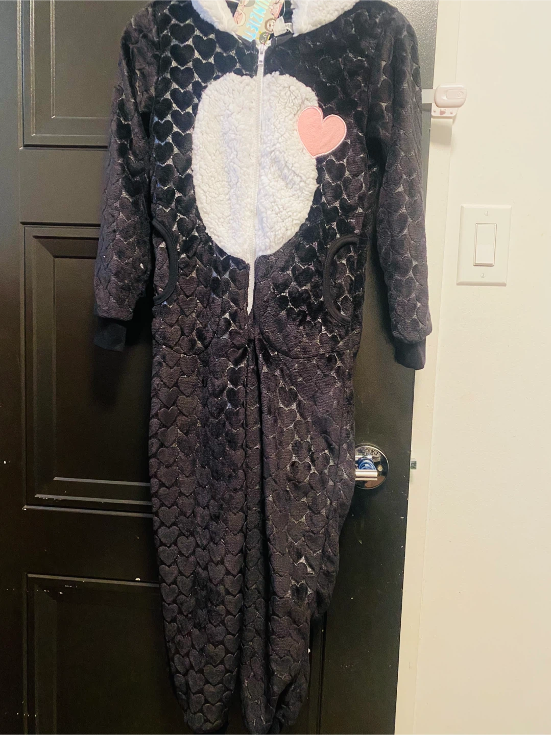 Funzie Time 7/8 Black Onesie ( Small)