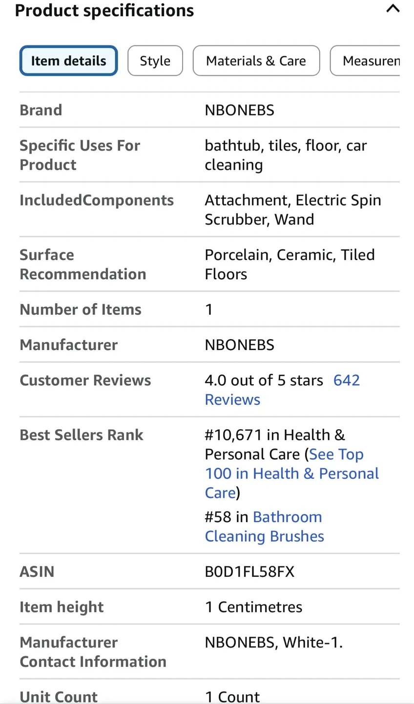 NBONEBS Electric Spin Scrubber - Like New! image indicator(3)