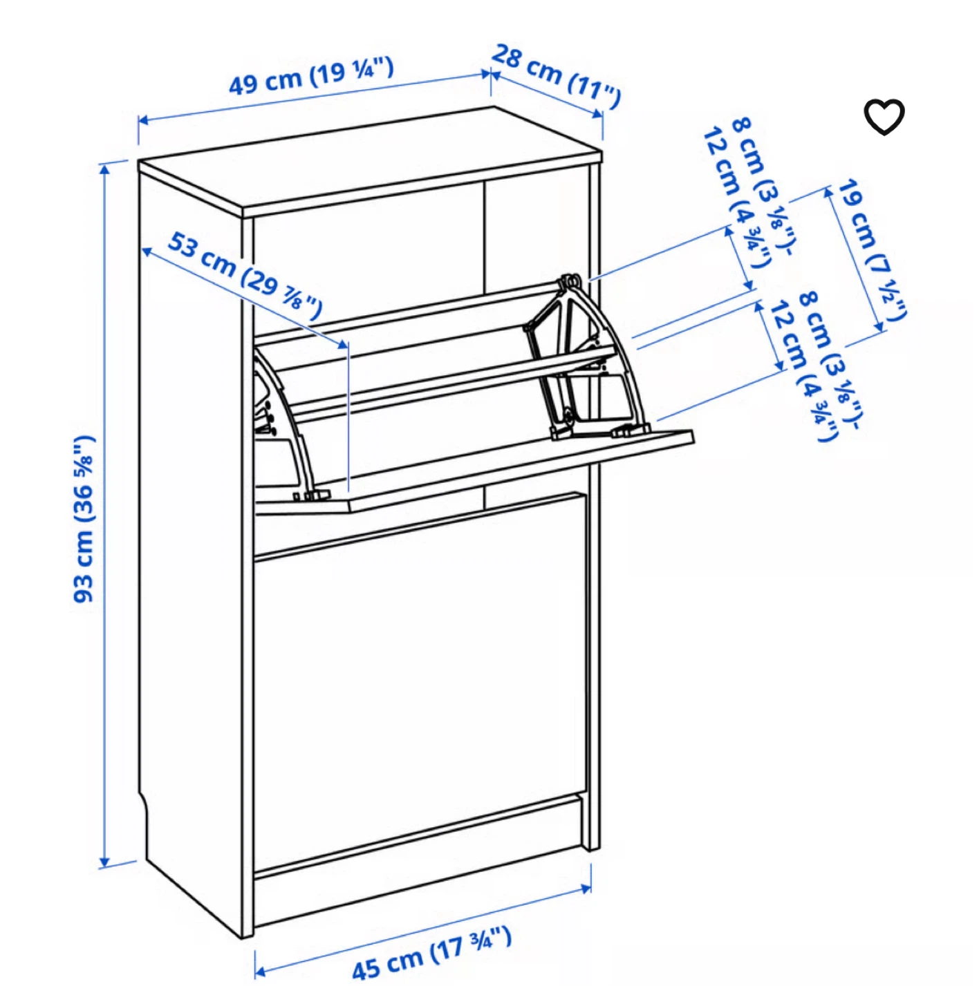Ikea Hemnes Shoe Cabinet - White - photo 2