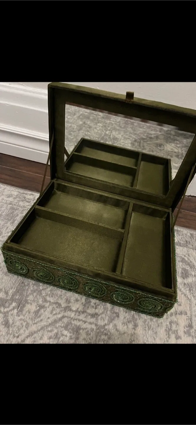 Green Beaded Jewellery Box thumbnail