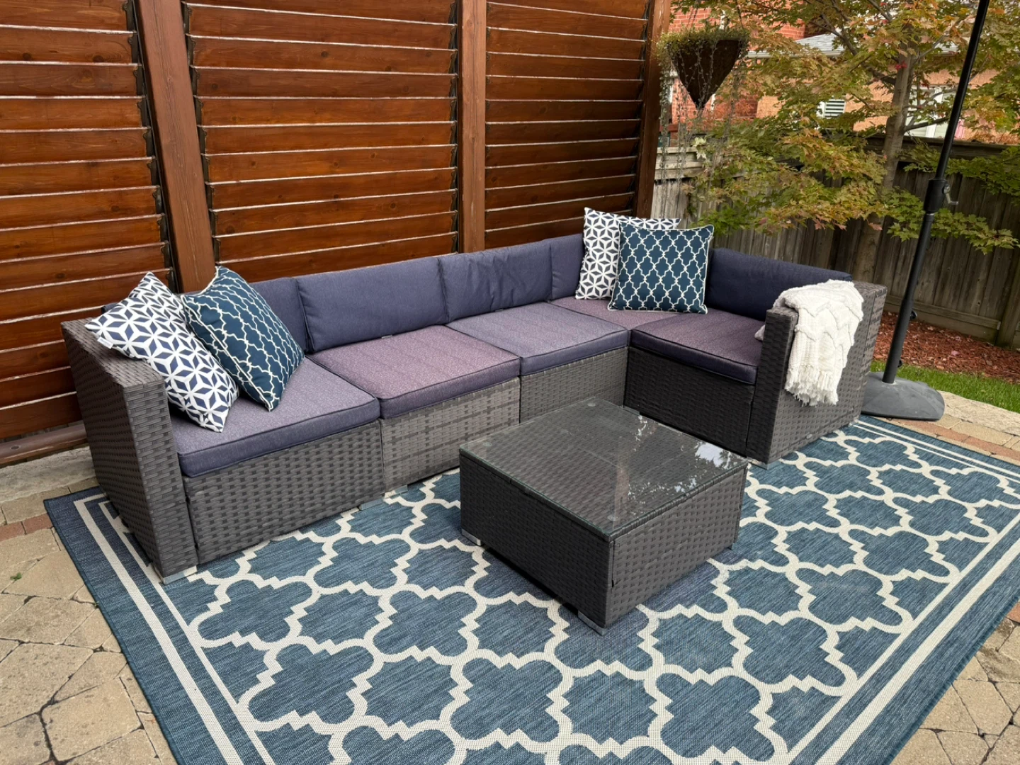 Outdoor Sectional Sofa Set with Coffee Table