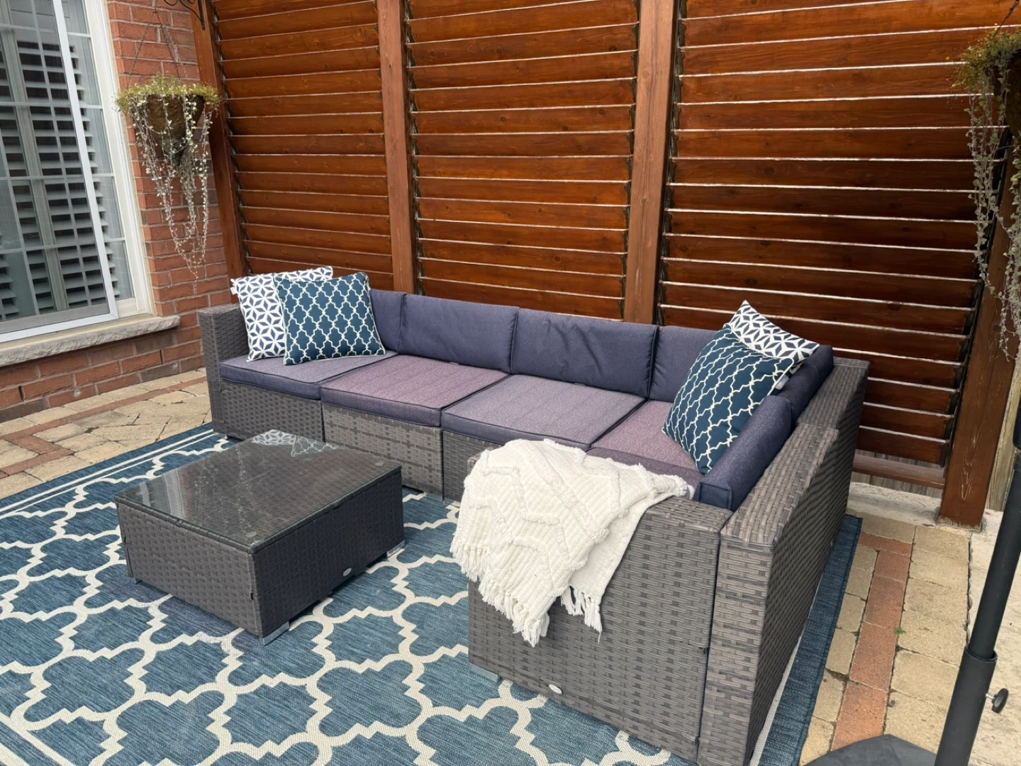 Outdoor Sectional Sofa Set with Coffee Table - photo 2