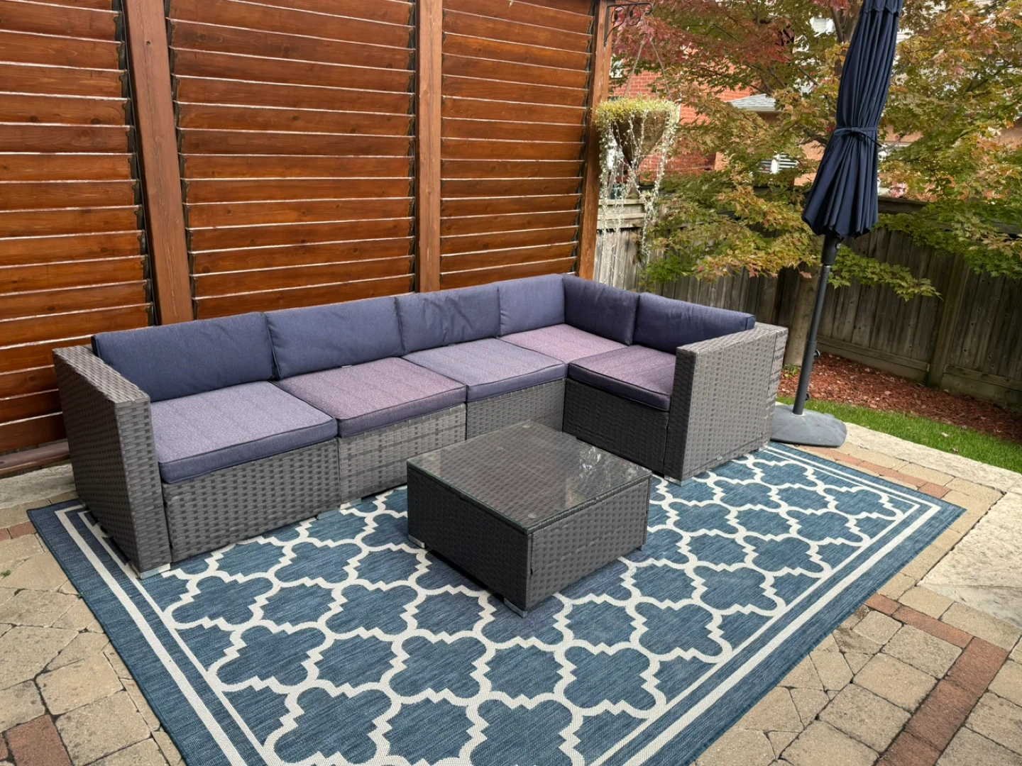 Outdoor Sectional Sofa Set with Coffee Table - photo 3
