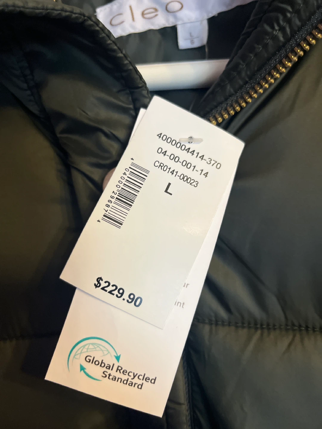 Cleo Olive Green Puffer Jacket - Size L - photo 4
