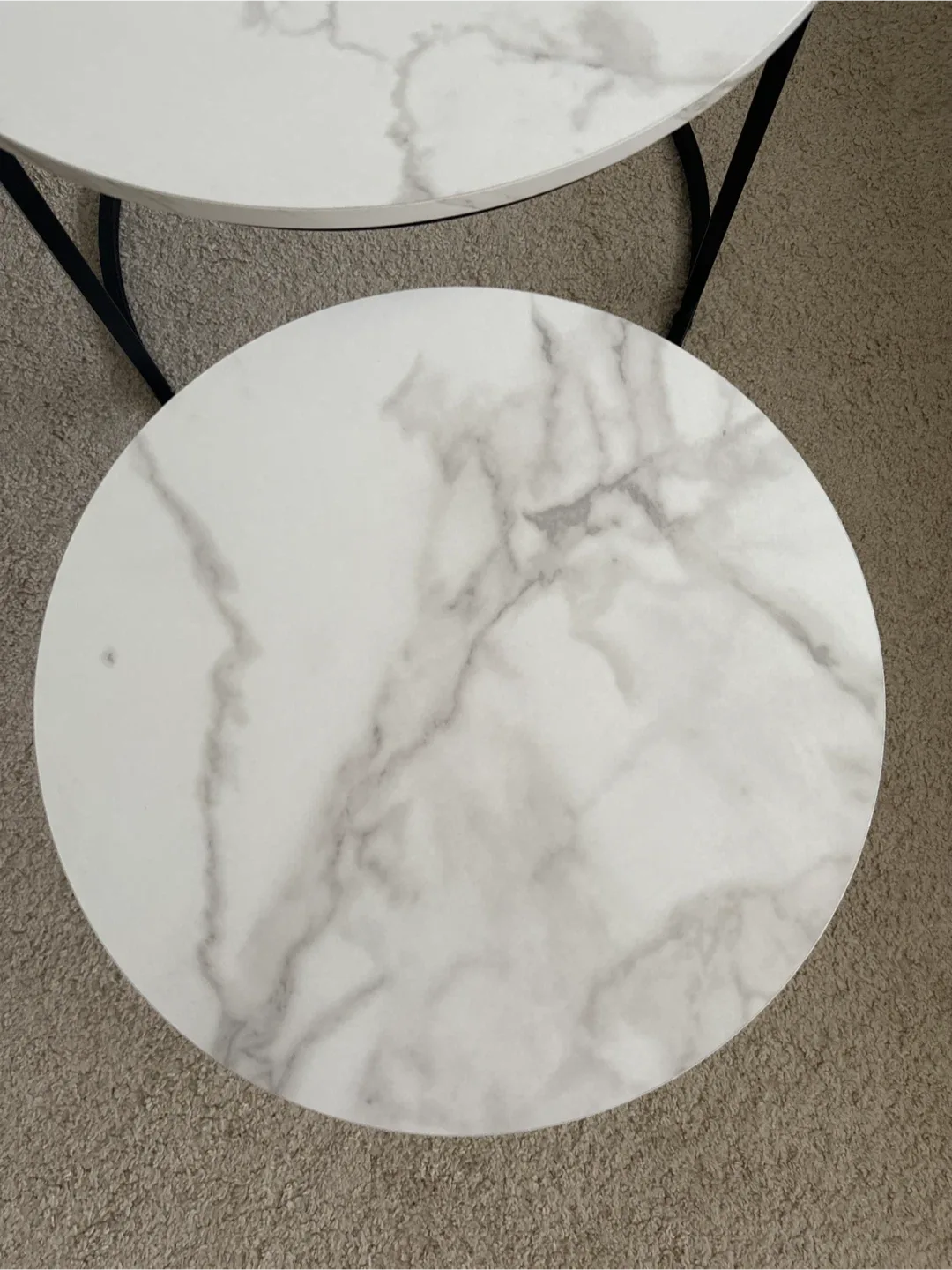 Nesting Coffee Tables - White Marble effect Top image indicator(5)