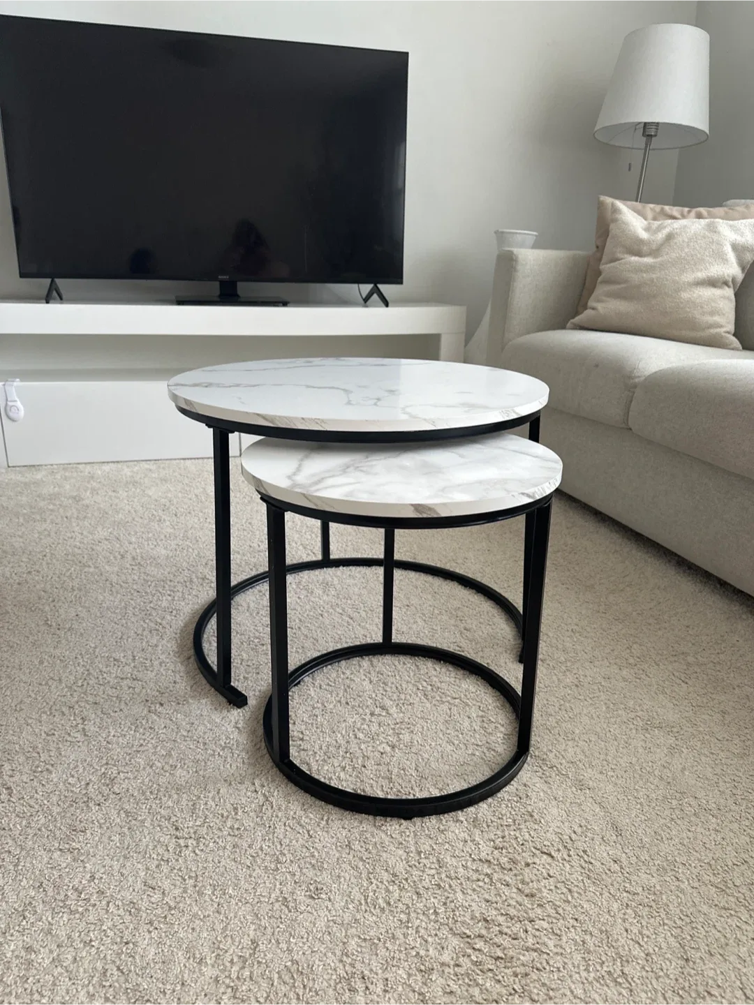 Nesting Coffee Tables - White Marble effect Top image indicator(2)