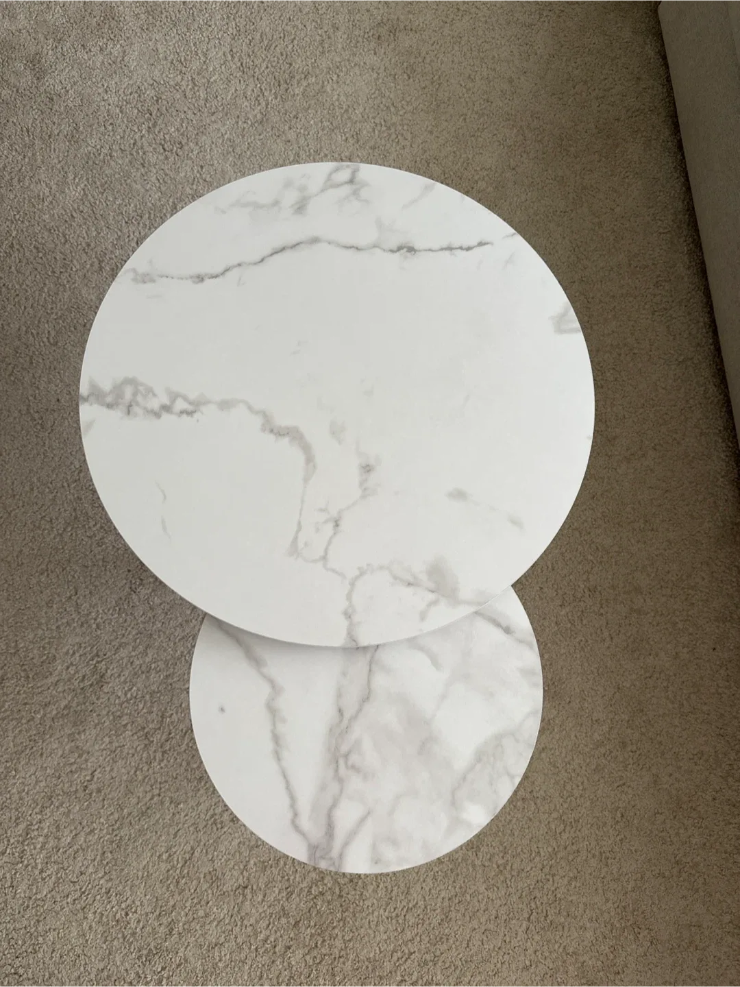 Nesting Coffee Tables - White Marble effect Top thumbnail