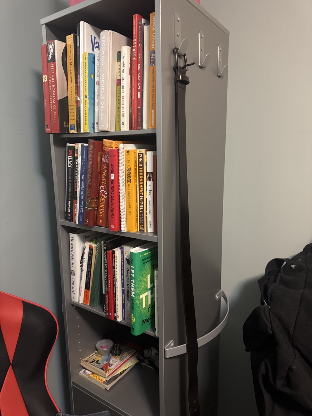 IKEA locker bookcase with hook and mirror