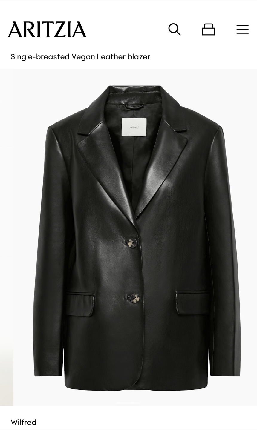 Wilfred Aritzia Vegan Leather Blazer - XS - photo 2