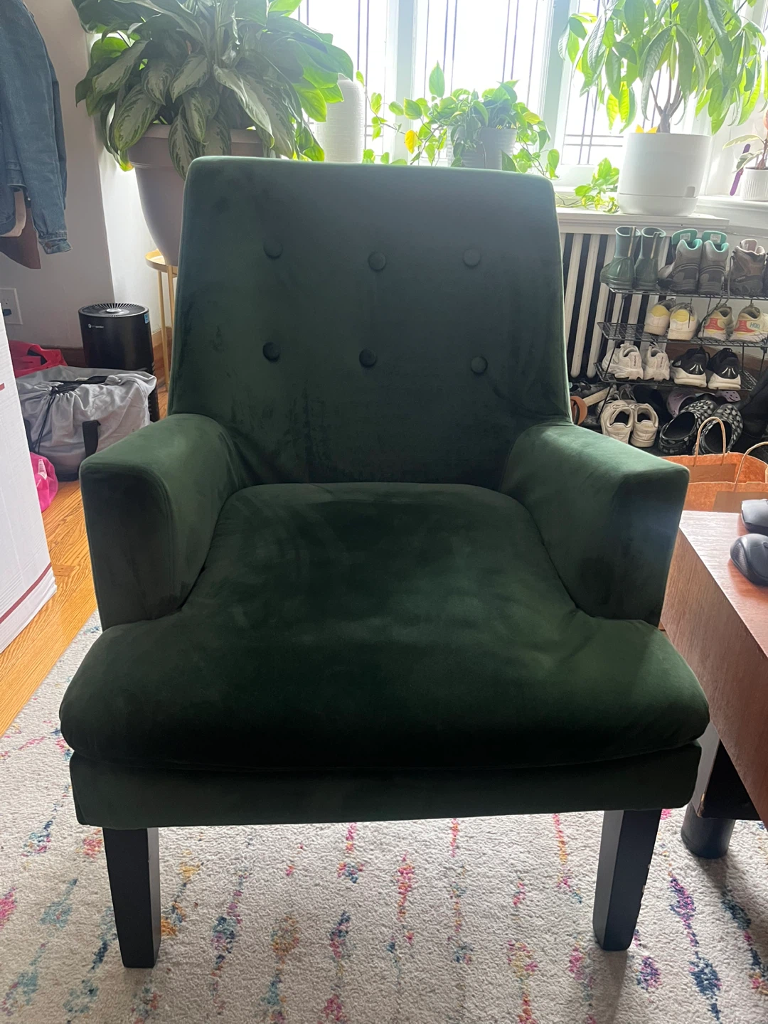 Green Velvet Armchair