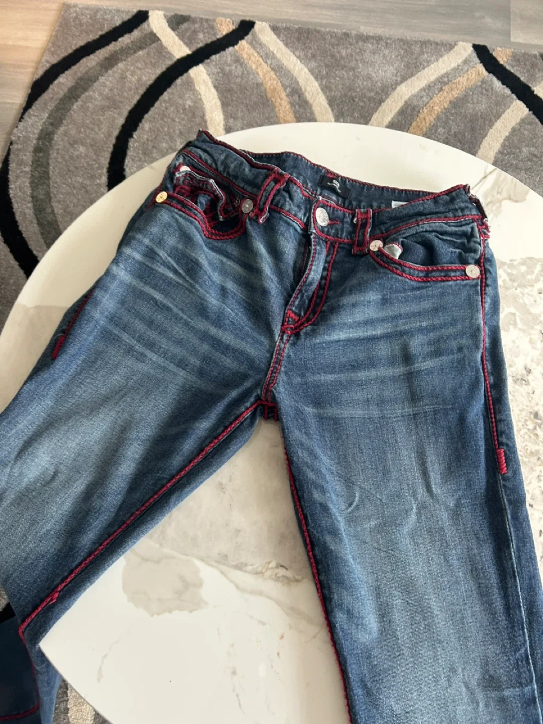 True Religion Jeans, Blue with Red Stitching image indicator(4)