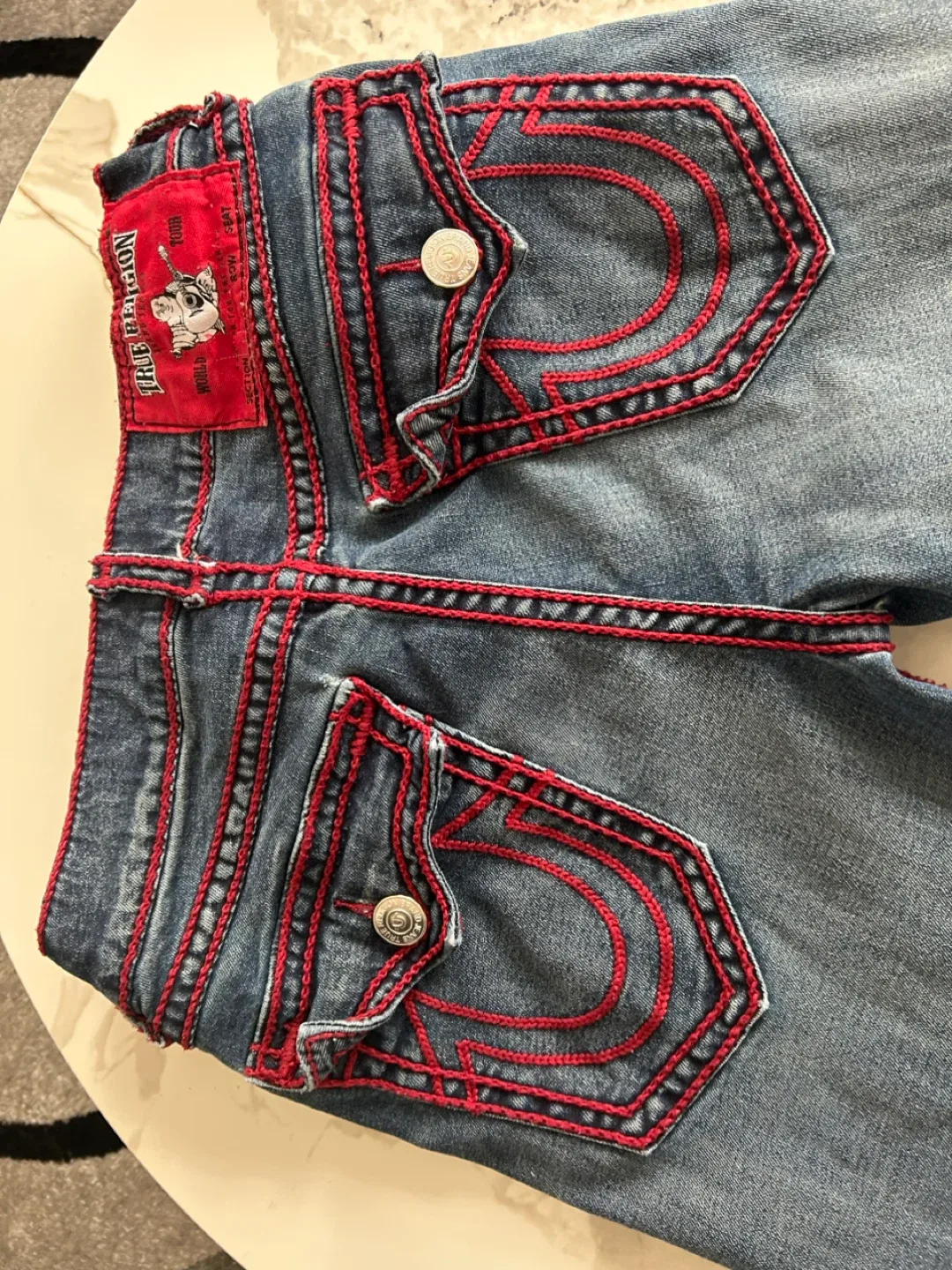 True Religion Jeans, Blue with Red Stitching image indicator(2)