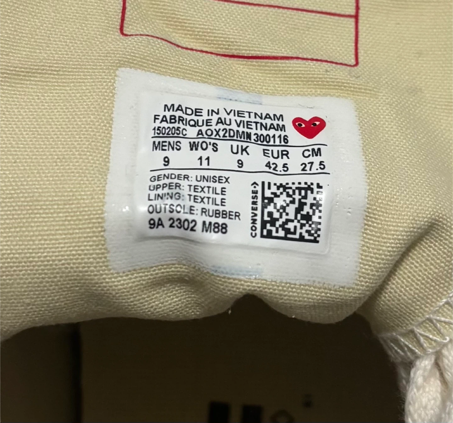 Converse x Comme des Garcons High Top - Size 9 - photo 4