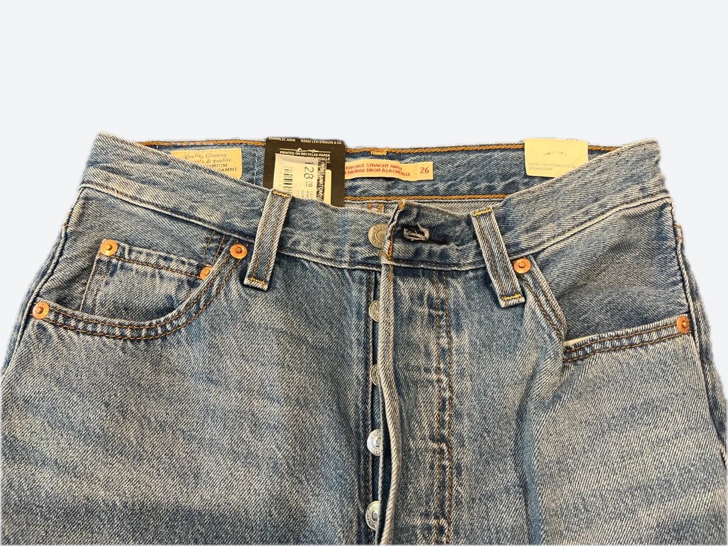 Levi's Ribcage Ankle Straight Jeans - Size 26 image indicator(4)