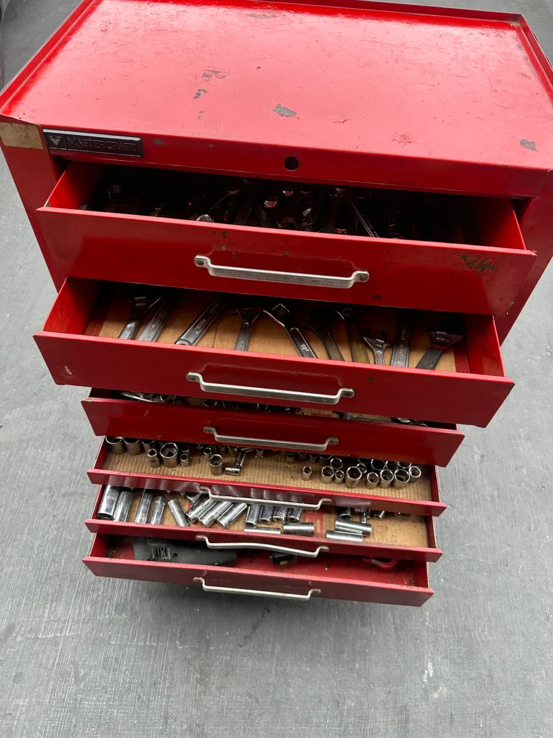 Mastercraft Red Tool Chest with Tools thumbnail