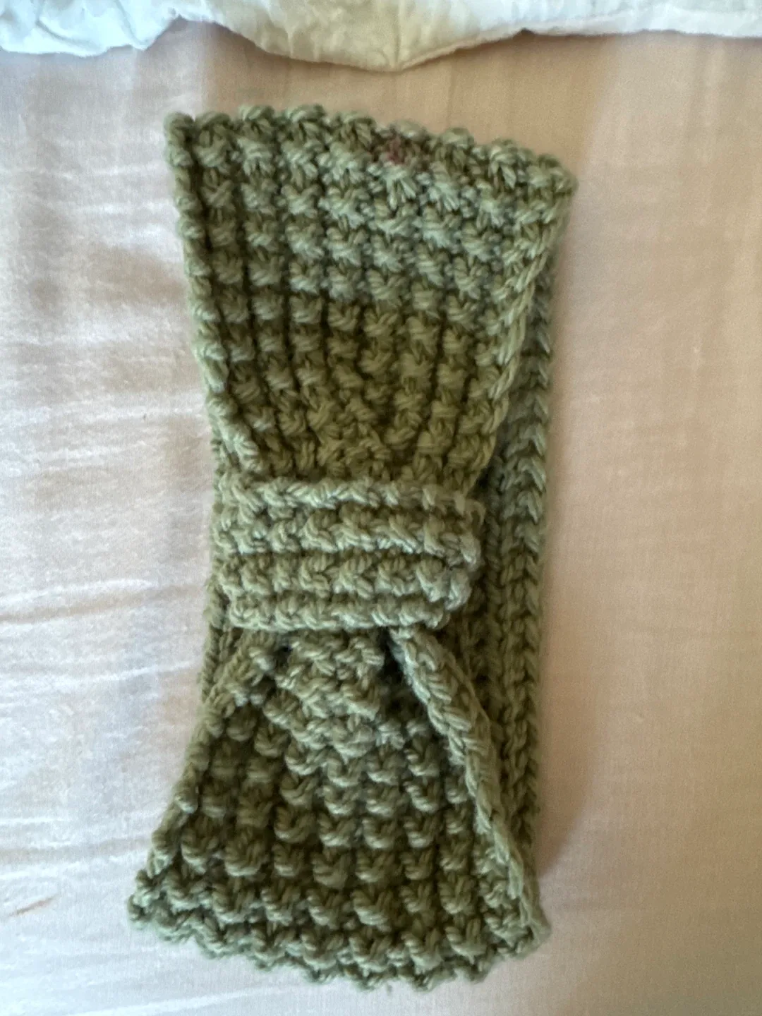 Handmade Knitted Headband - Olive Green thumbnail
