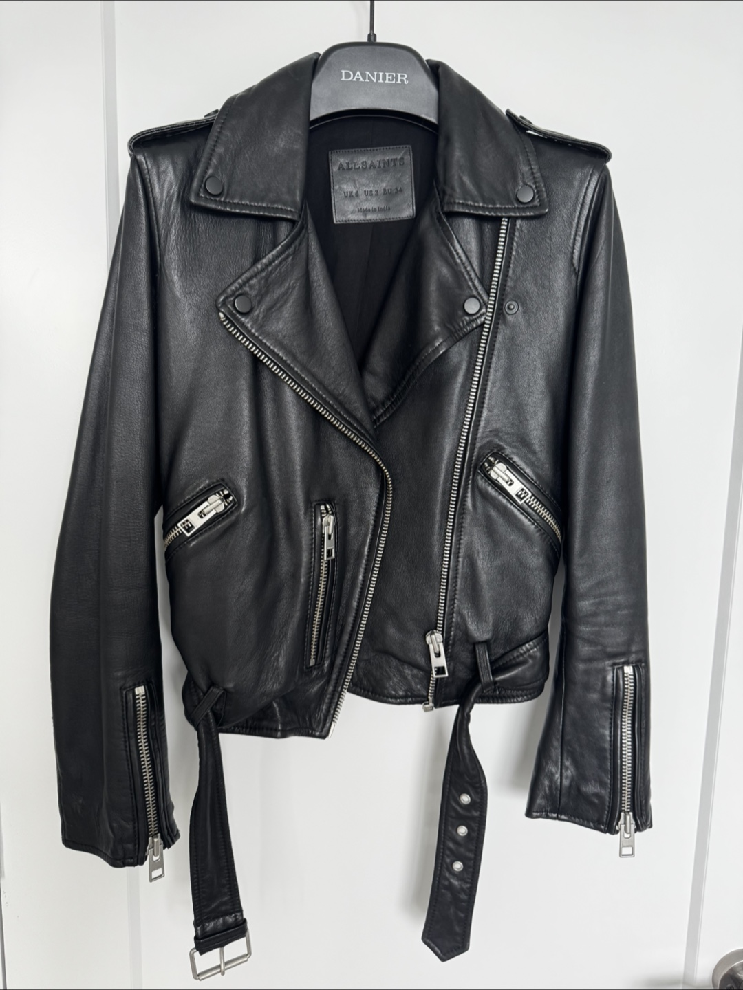 AllSaints Balfern Leather Biker Jacket - US 2 - photo 2